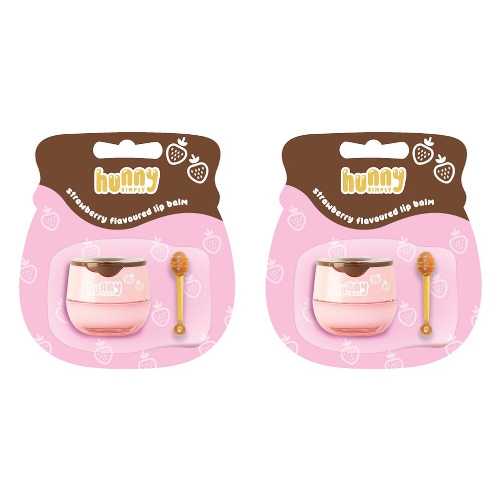 Hunny Simply Lip Balm Strawberry 5.5g x 6 Bundle of 2