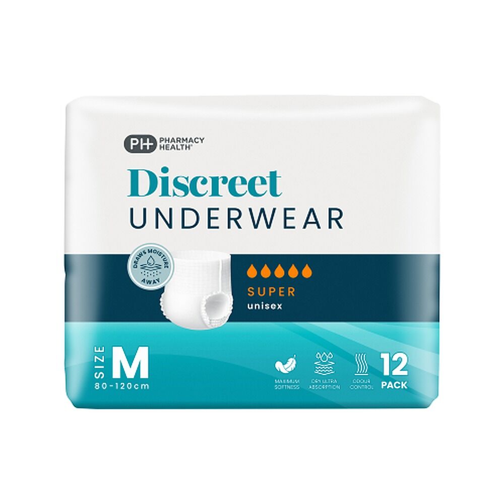 Pharmacy Health Discreet Underwear Medium Super 12 Pack x 2