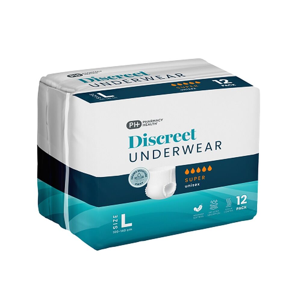 Pharmacy Health Discreet Underwear Large Super 12 Pack