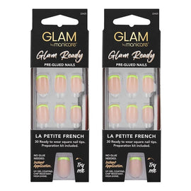 Glam by Manicare Glam Ready Pre-Glued Nails La Petite French 30 Bundle of 2