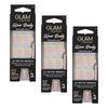 Glam by Manicare Glam Ready Pre-Glued Nails La Petite French 30 Bundle of 3