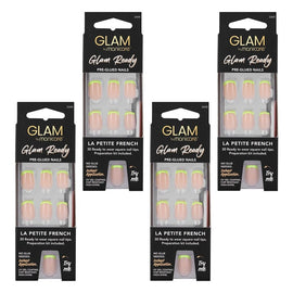 Glam by Manicare Glam Ready Pre-Glued Nails La Petite French 30 Bundle of 4
