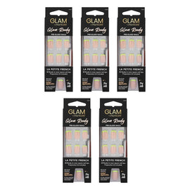 Glam by Manicare Glam Ready Pre-Glued Nails La Petite French 30 Bundle of 5
