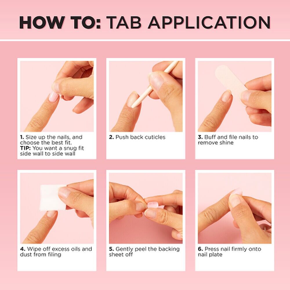 Glam by Manicare Glam Ready Pre-Glued Nails La Petite French 30 Pack x 6