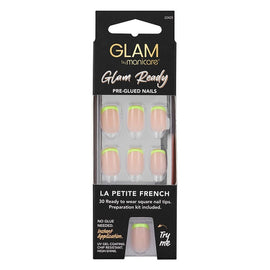 Glam by Manicare Glam Ready Pre-Glued Nails La Petite French 30 Pack x 6