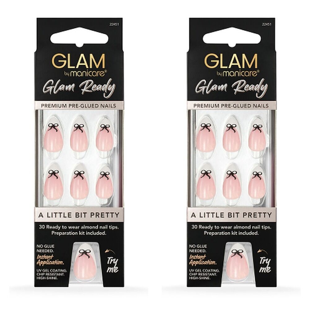 Glam by Manicare Glam Ready Pre-Glued Nails A Little Bit Pretty 30 Bundle of 2