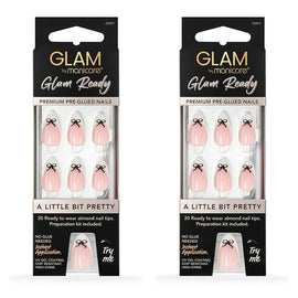 Glam by Manicare Glam Ready Pre-Glued Nails A Little Bit Pretty 30 Bundle of 2