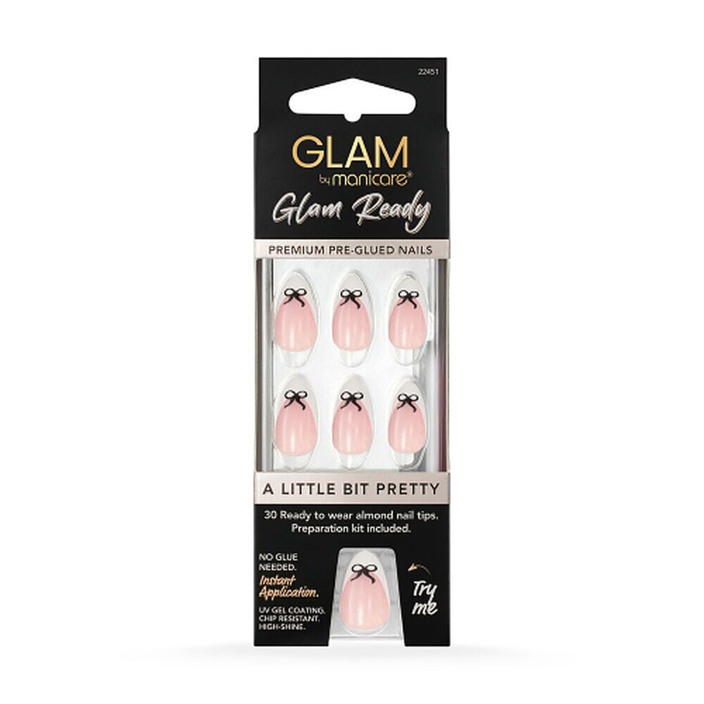 Glam by Manicare Glam Ready Pre-Glued Nails A Little Bit Pretty 30 Pack x 6