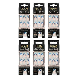 Glam by Manicare Glam Ready Pre-Glued Nails Glazed Glow 30 Pack x 6 Bundle of 6