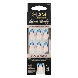 Glam by Manicare Glam Ready Pre-Glued Nails Glazed Glow 30 Pack x 6