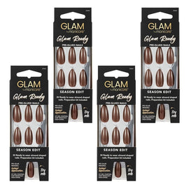 Glam by Manicare Glam Ready Pre-Glued Nails Season Edit 30 Pack x 6 Bundle of 4