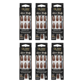 Glam by Manicare Glam Ready Pre-Glued Nails Season Edit 30 Pack x 6 Bundle of 6