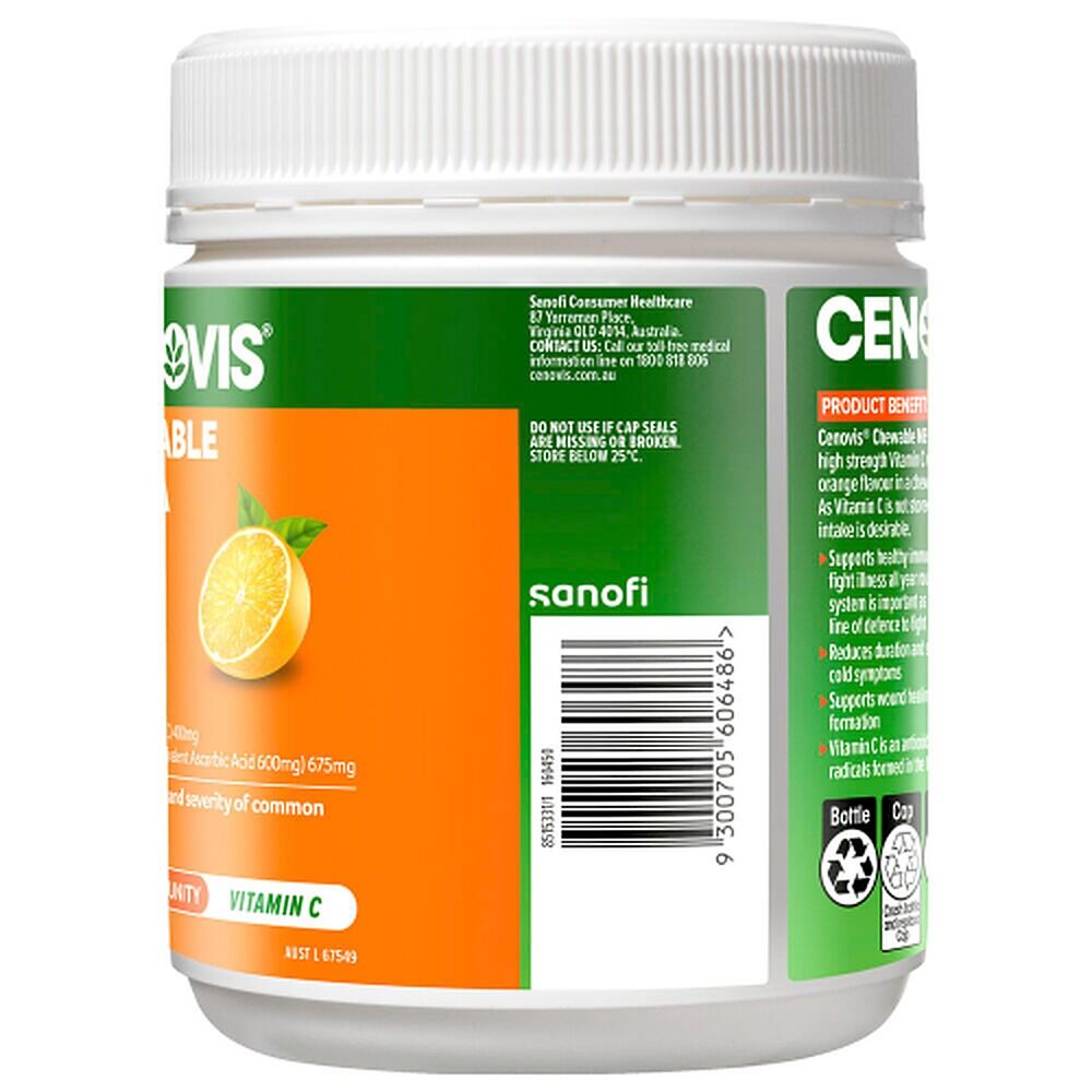 Cenovis Chewable Mega C 1000mg Orange 200 Tablets