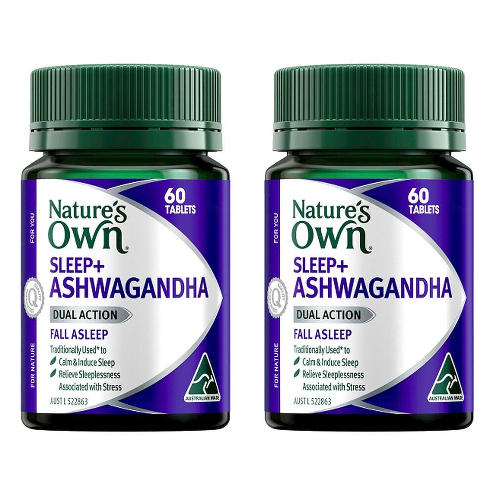 Nature's Own Sleep+ Ashwagandha 60 Tablets Pack of 2