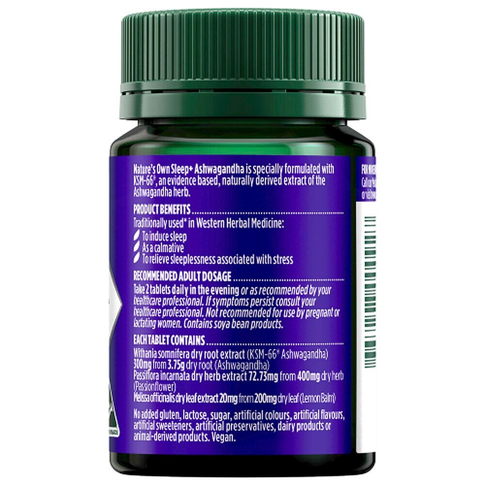 Nature's Own Sleep+ Ashwagandha 60 Tablets