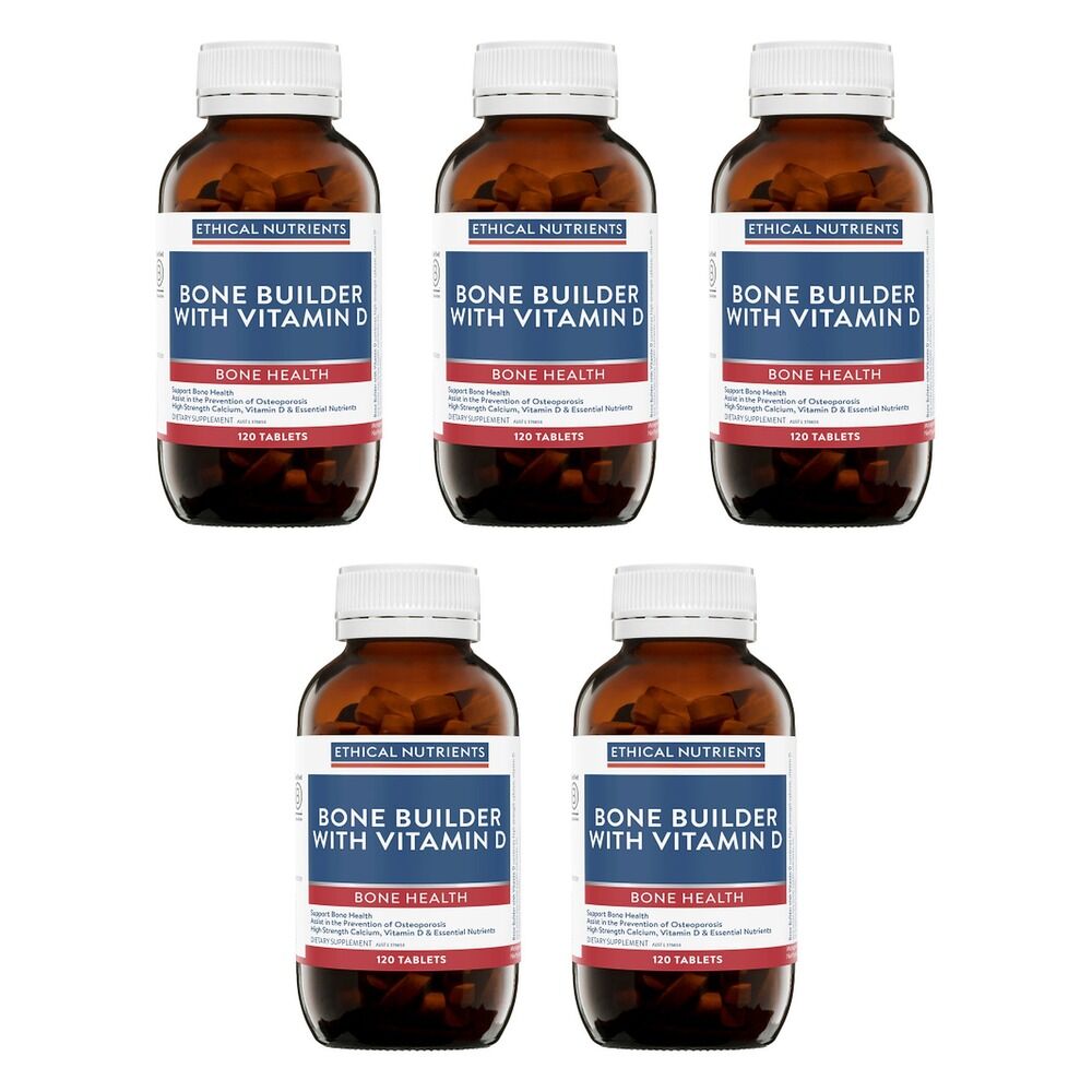 Ethical Nutrients Bone Builder with Vitamin D Calcium 120 Tablets Pack of 5