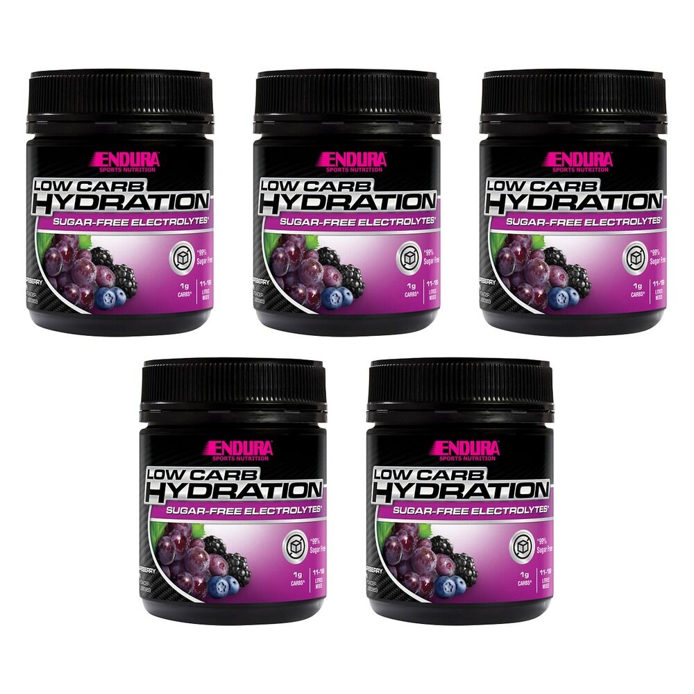 Endura Low Carb Hydration Grapeberry Powder 128g Pack of 5