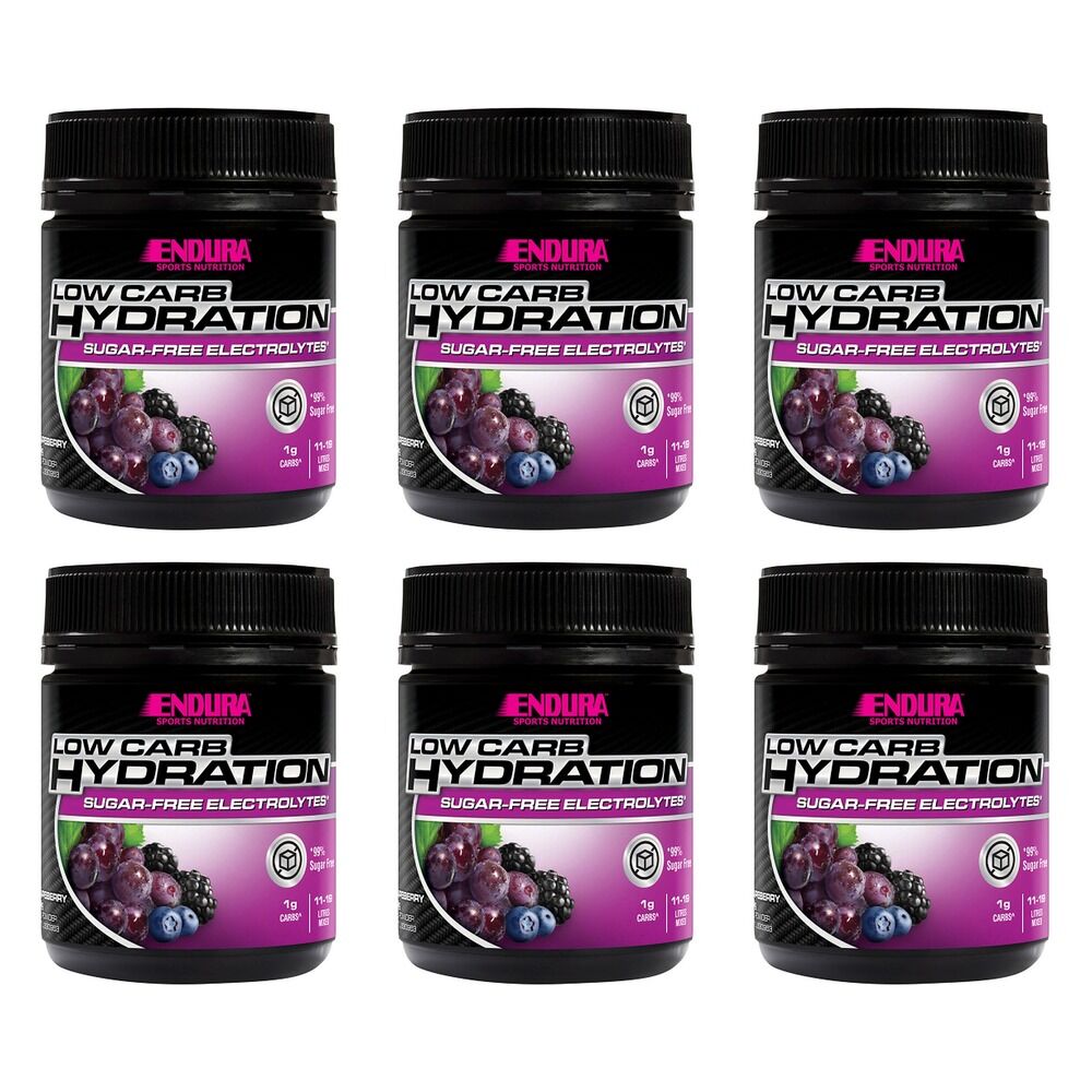 Endura Low Carb Hydration Grapeberry Powder 128g Pack of 6