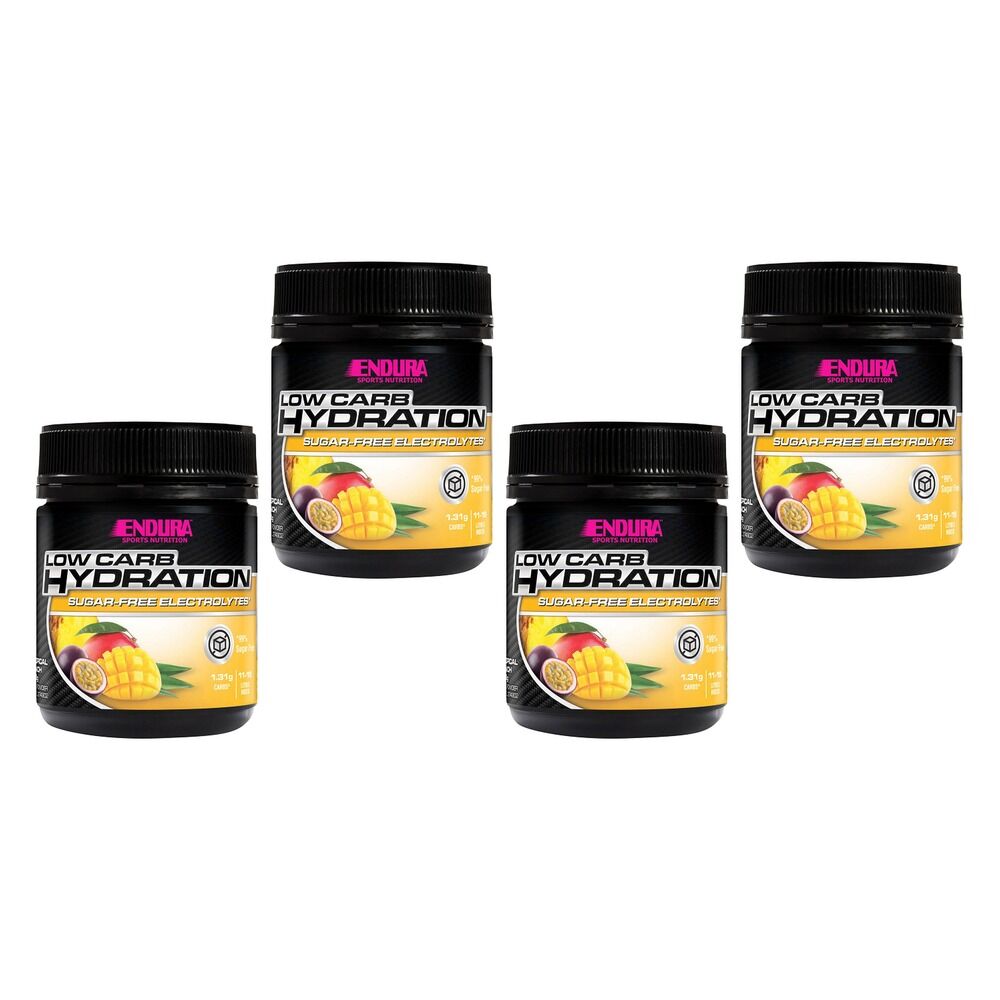 Endura Low Carb Hydration Tropical Punch Powder 135g Pack of 4