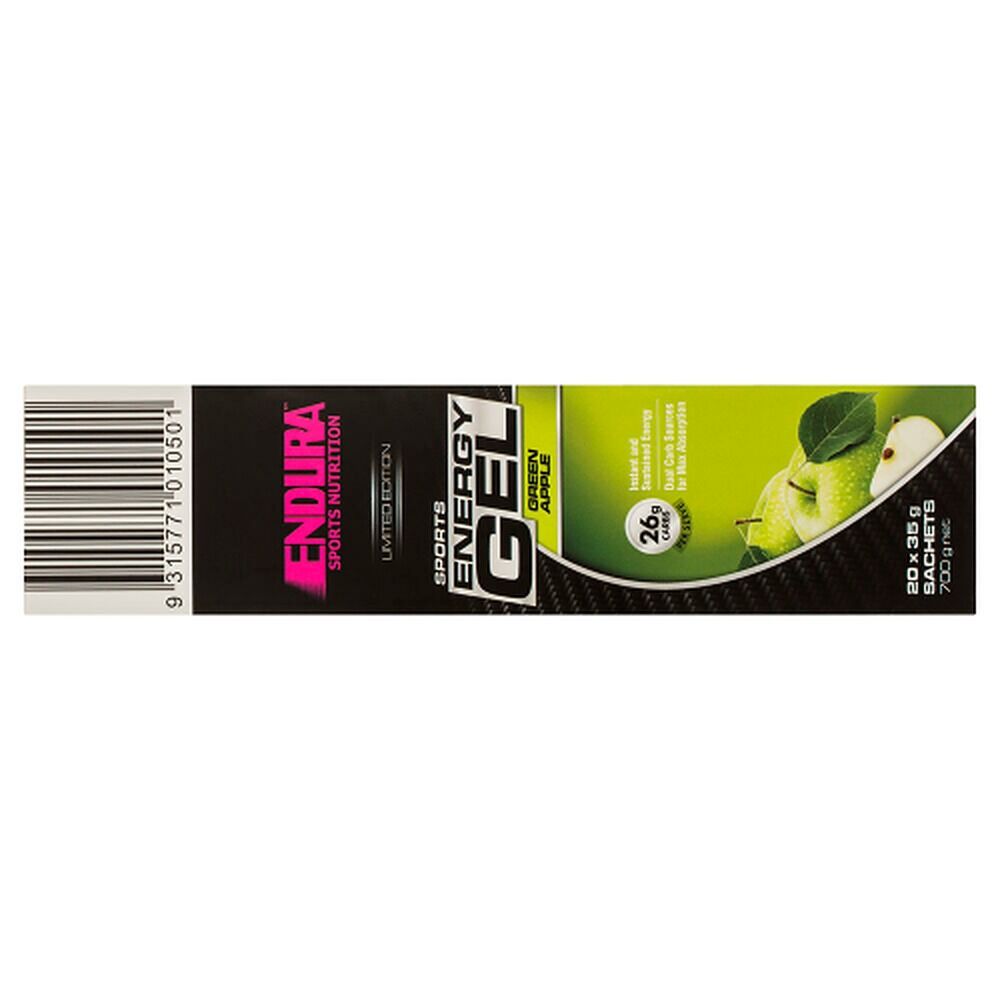 Endura Sports Energy Gel Sachets Green Apple 35g (Box of 20)