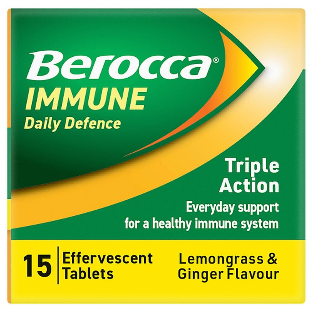 Berocca Immune Daily Defence Lemongrass & Ginger Effervescent Tablets