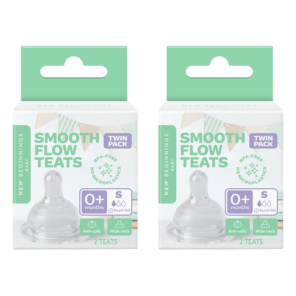 New Beginnings Silicone Teat Small Twin Pack Bundle of 2