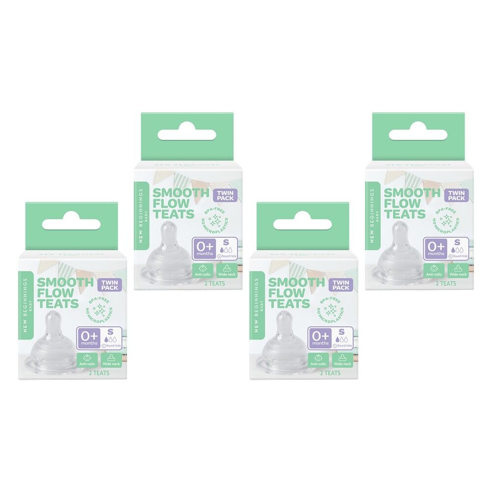 New Beginnings Silicone Teat Small Twin Pack Bundle of 4