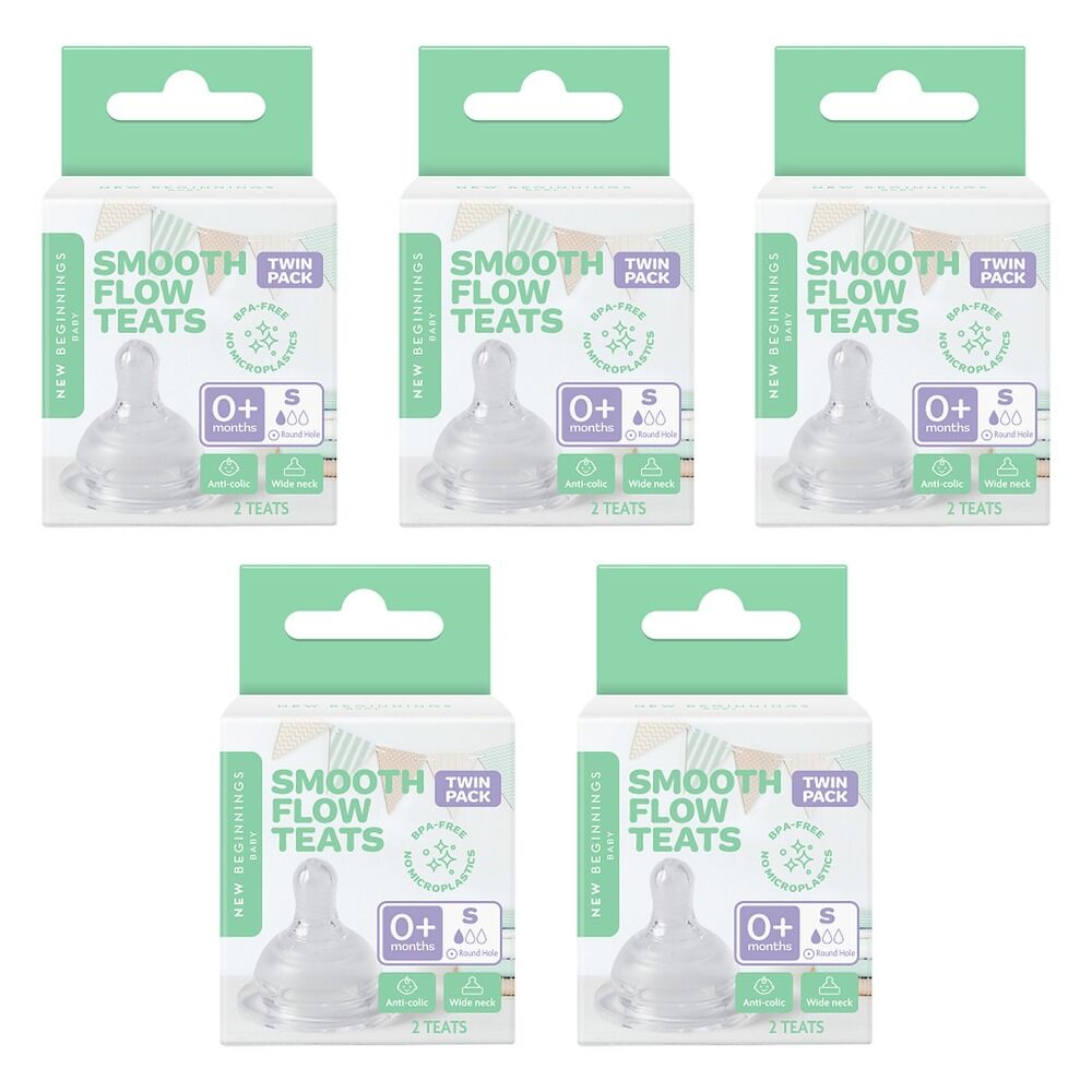 New Beginnings Silicone Teat Small Twin Pack Bundle of 5