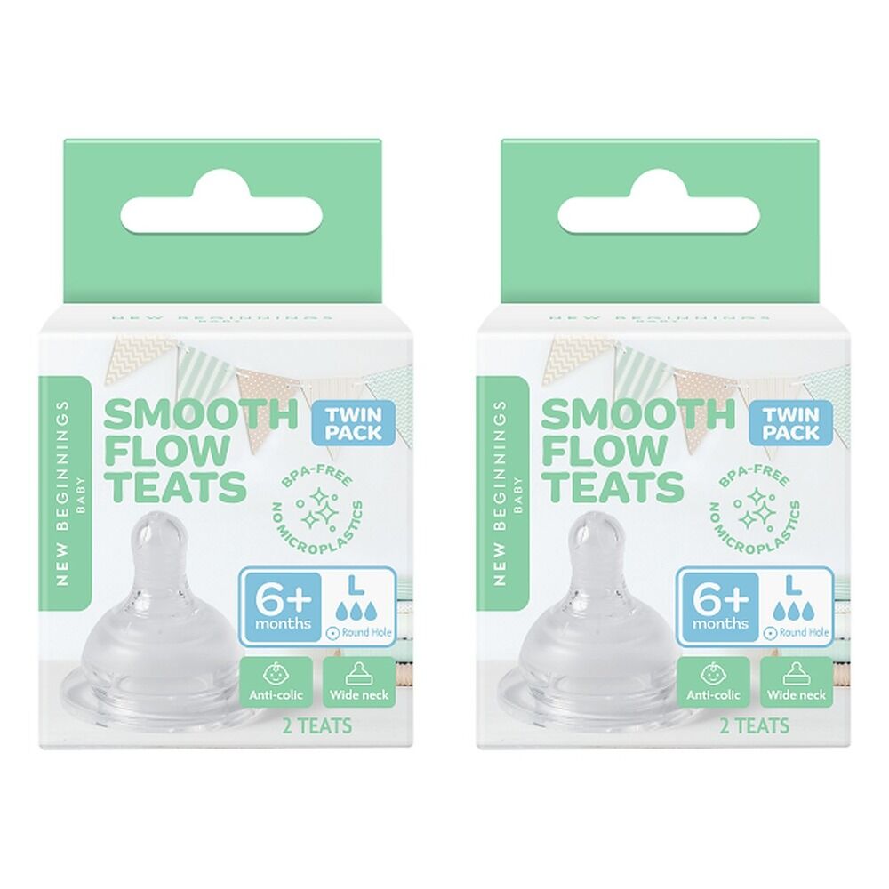 New Beginnings Silicone Teat Large Twin Pack Bundle of 2