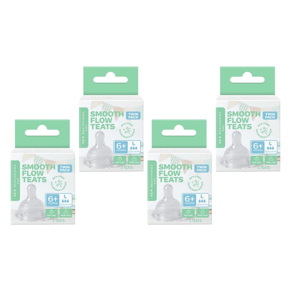 New Beginnings Silicone Teat Large Twin Pack Bundle of 4