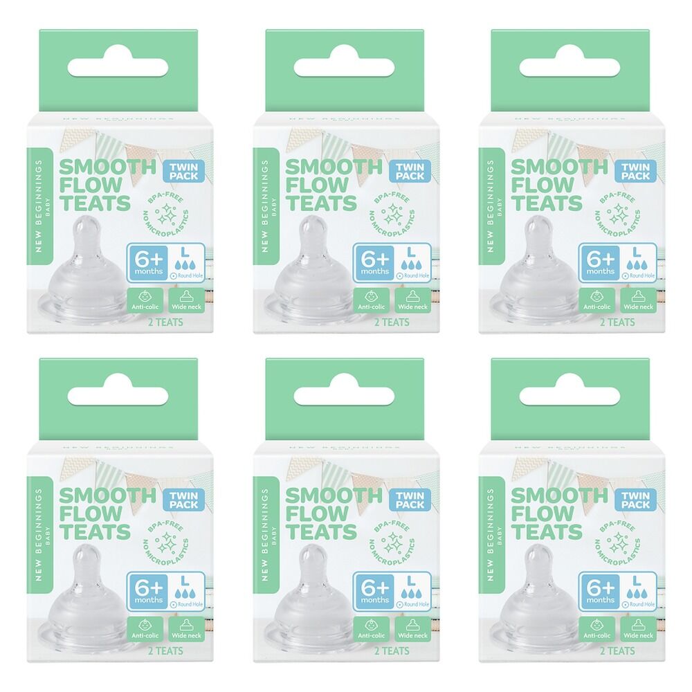 New Beginnings Silicone Teat Large Twin Pack Bundle of 6
