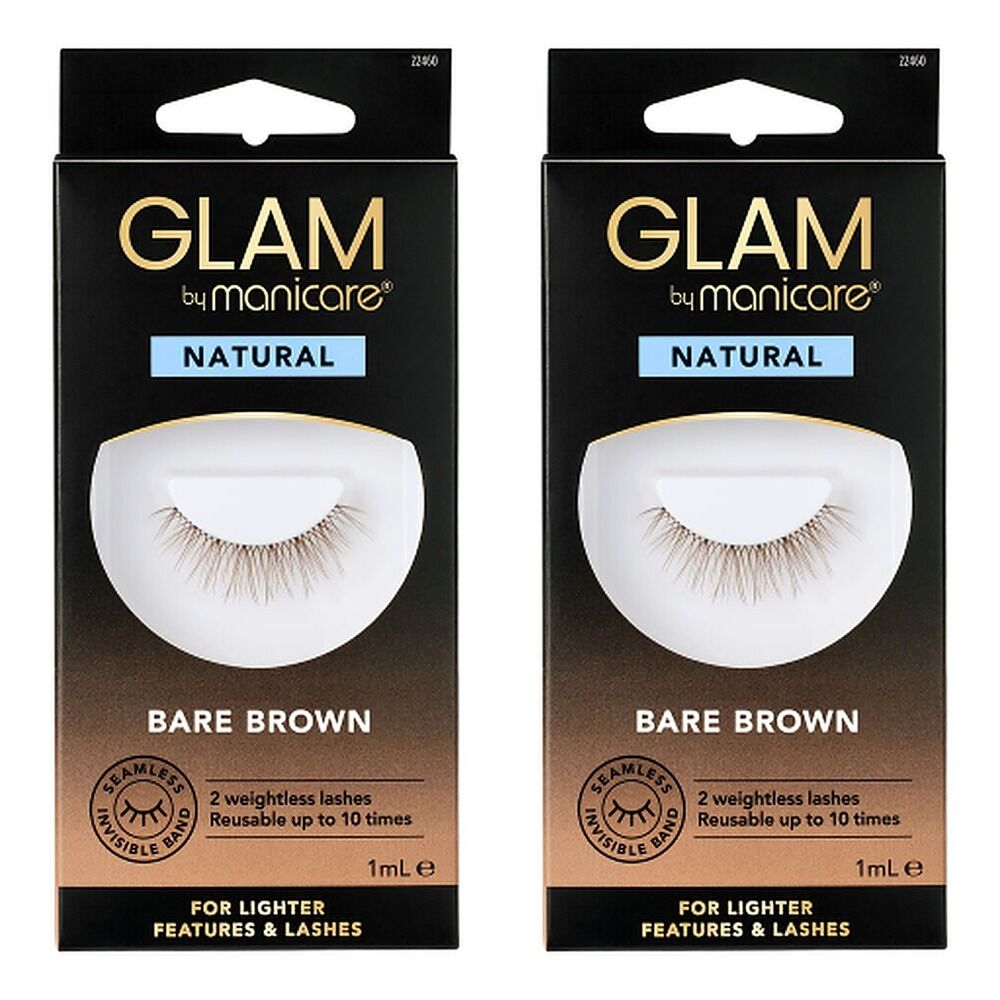 Glam by Manicare Bare Brown Natural Lashes x 6 Bundle of 2