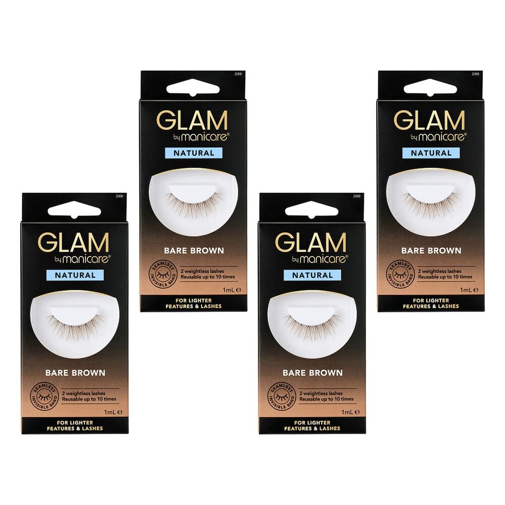 Glam by Manicare Bare Brown Natural Lashes x 6 Bundle of 4