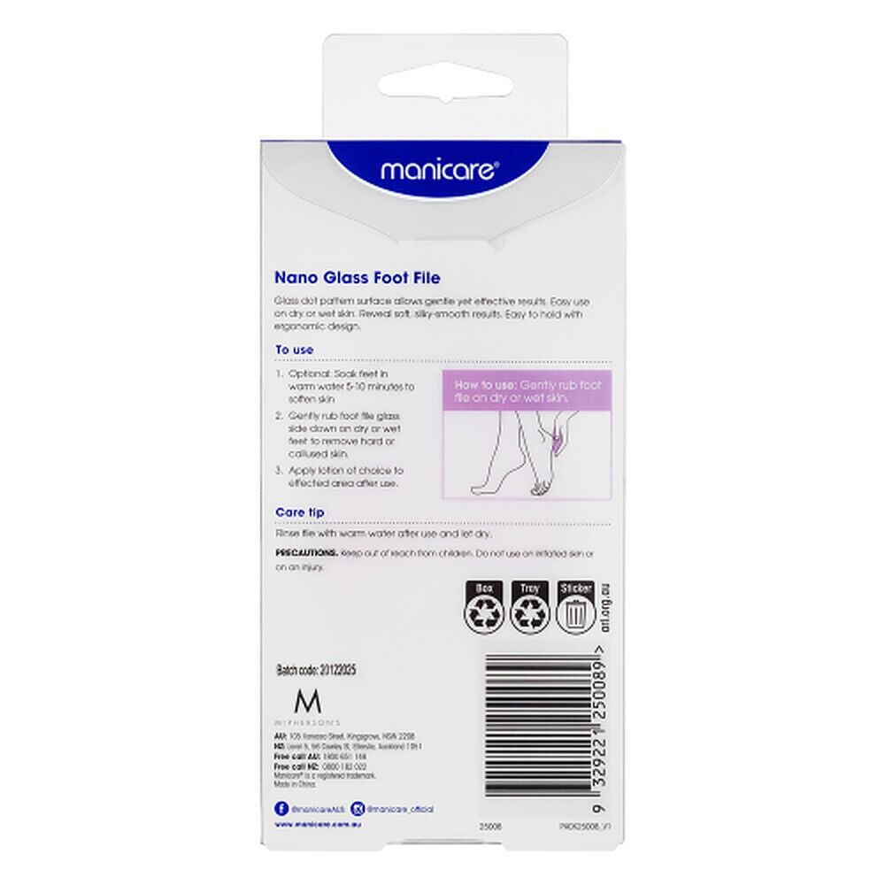 Manicare Nano Glass Foot File x 6