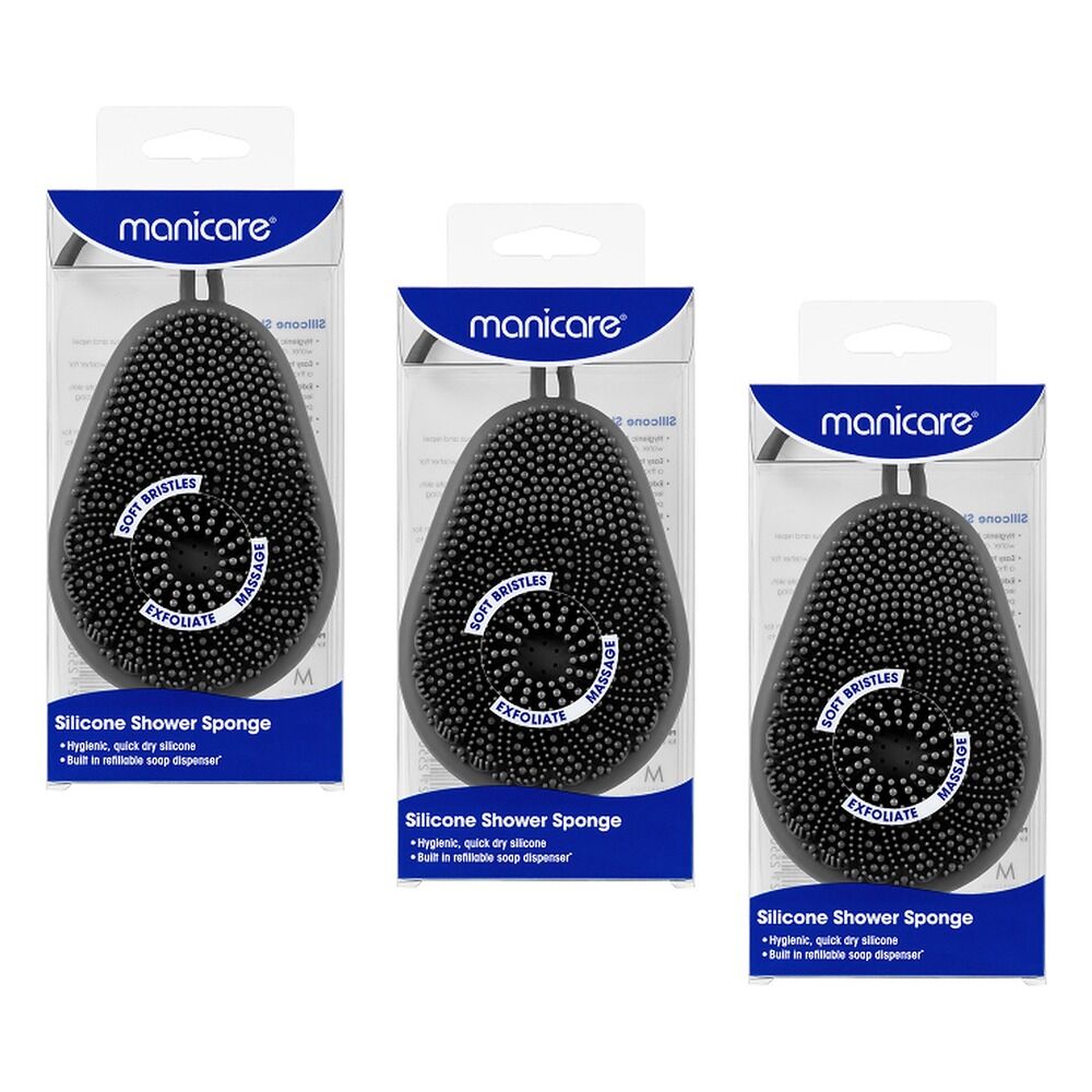 Manicare Silicone Shower Sponge x 6 Bundle of 3
