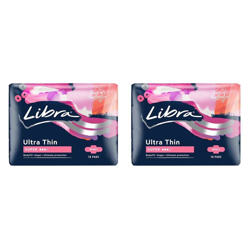 Libra Ultra Thin Pads Regular with Wings 20 Pack x 6 Bundle of 2