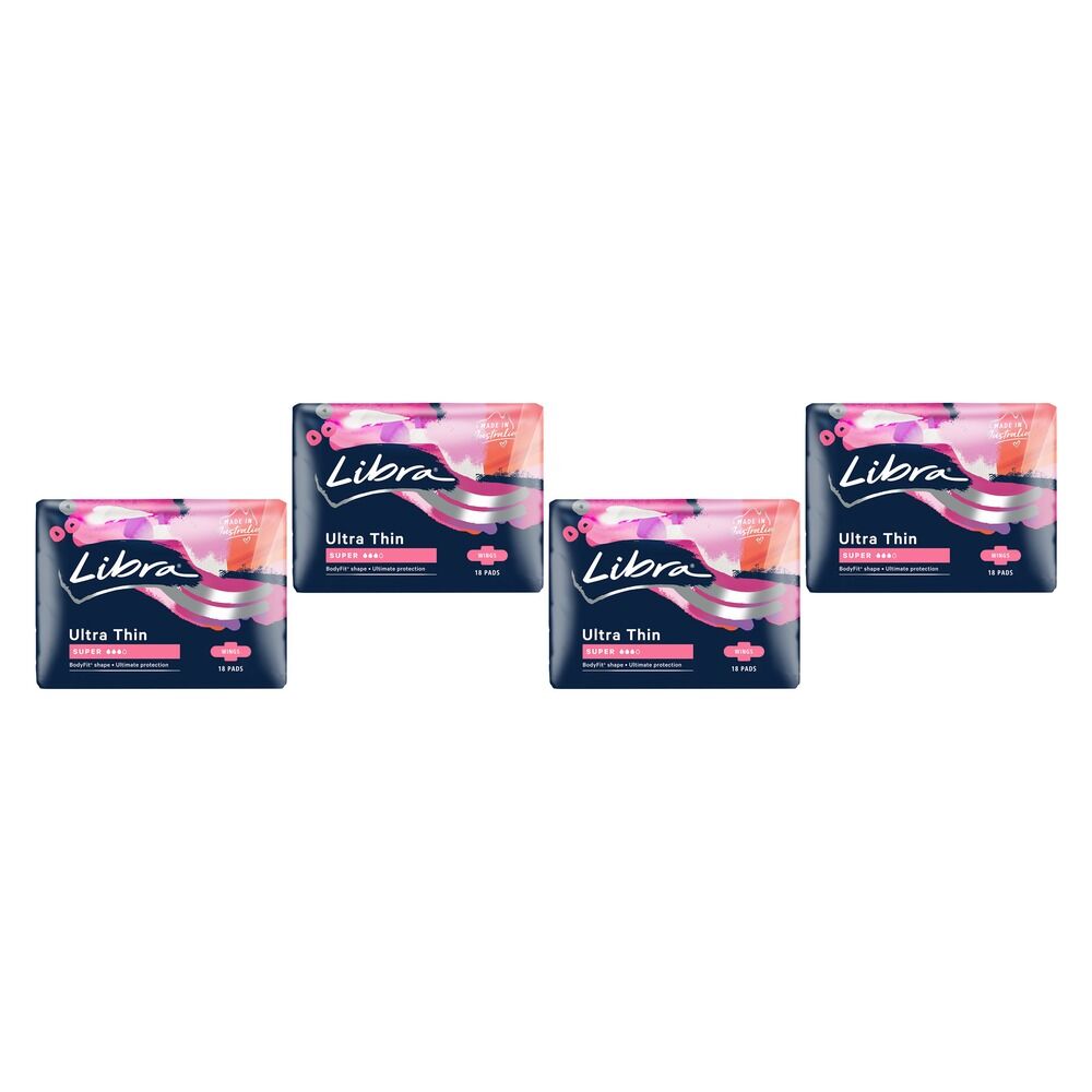 Libra Ultra Thin Pads Regular with Wings 20 Pack x 6 Bundle of 4