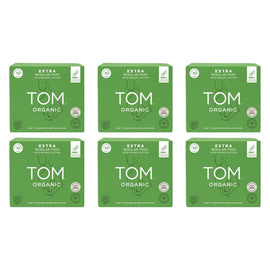 TOM Organic Regular Extra Thick Pads 10 Pack x 4 Bundle of 6