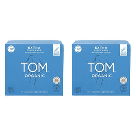 TOM Organic Extra Thick Super Pads 10 Pack x 4 Bundle of 2