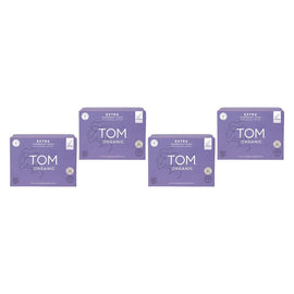 TOM Organic Extra Thick Overnight Pads 8 Pack x 4 Bundle of 4