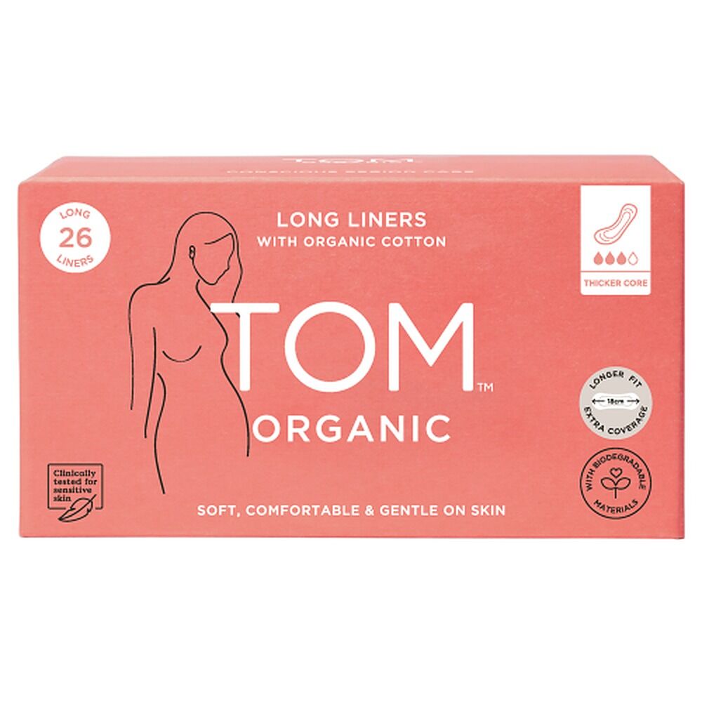 TOM Organic Liners Long & Thick 26 Pack x 4