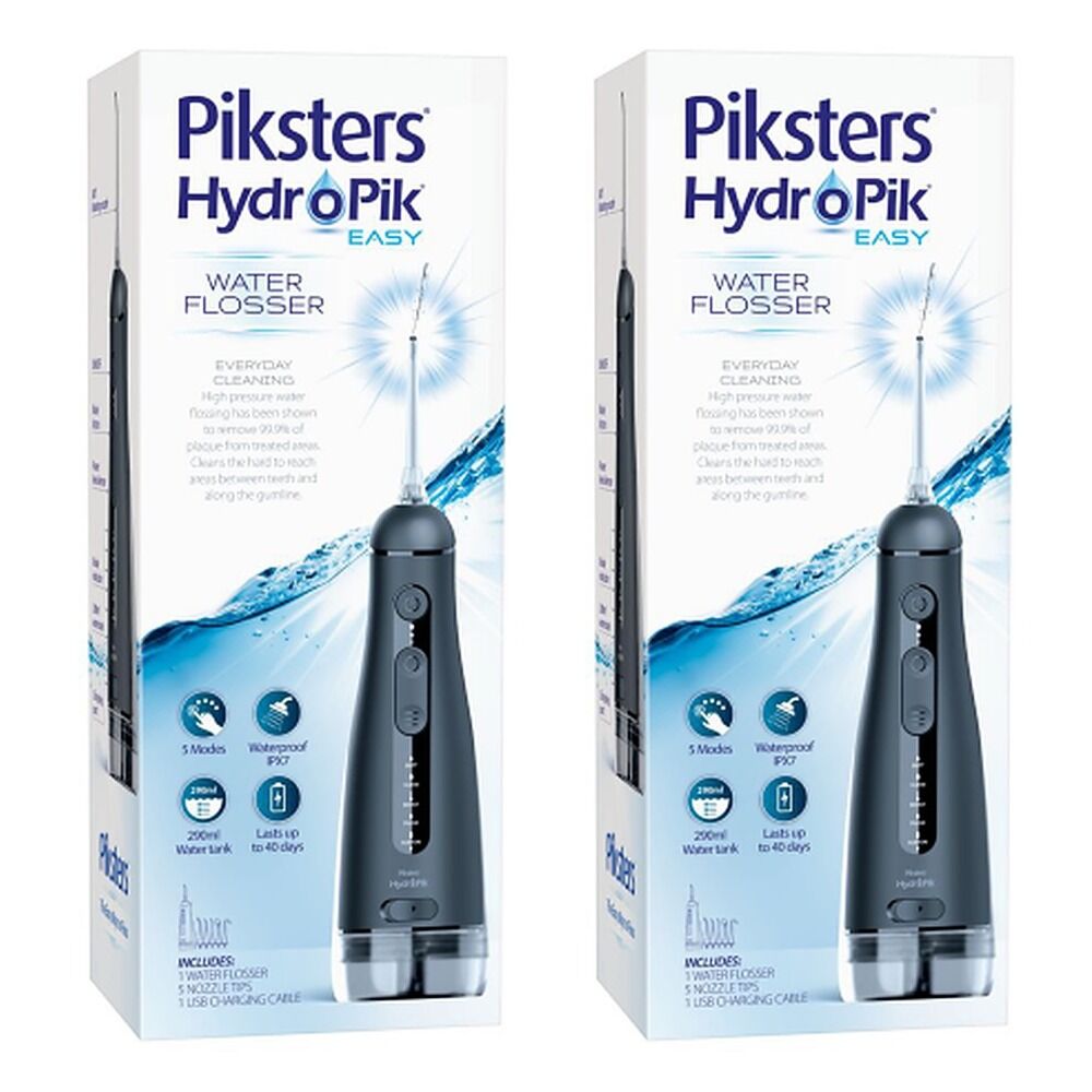 Piksters HydroPik Easy Water Flosser Black Pack of 2