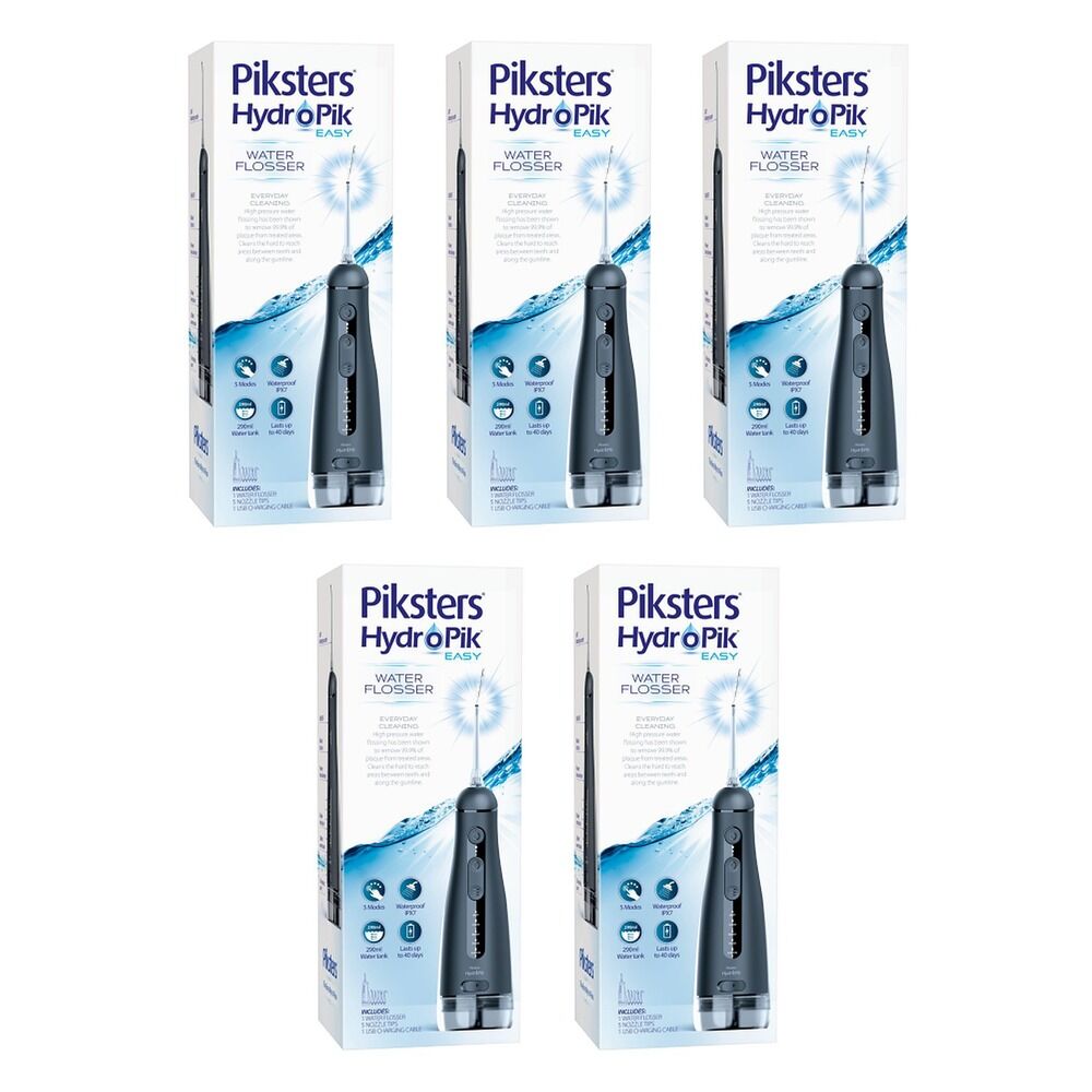 Piksters HydroPik Easy Water Flosser Black Pack of 5