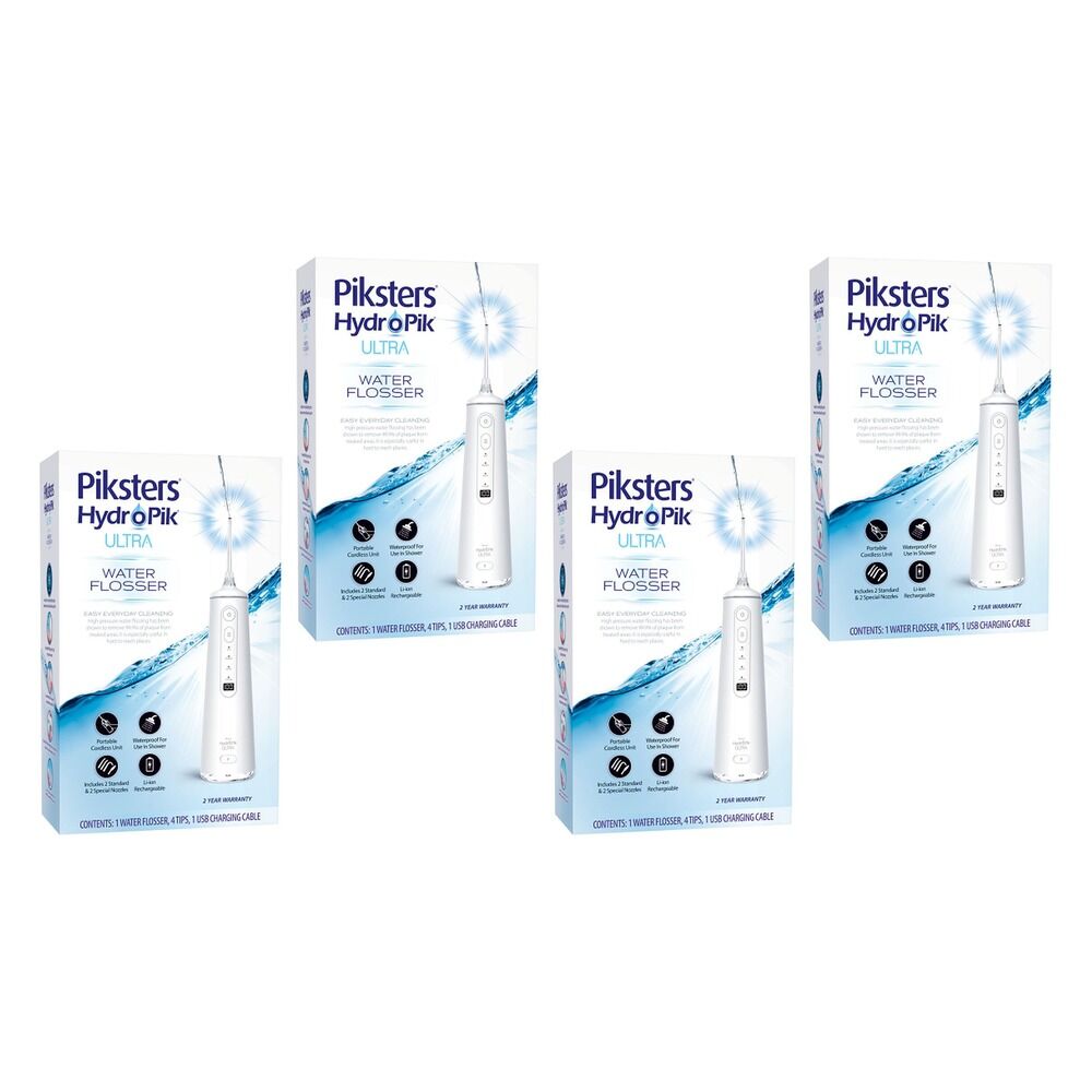 Piksters HydroPik Ultra Water Flosser White Pack of 4