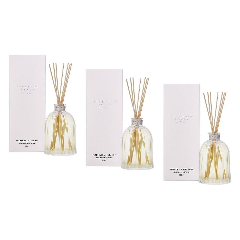Peppermint Grove Patchouli & Bergamot Fragrance Diffuser 350mL Pack of 3