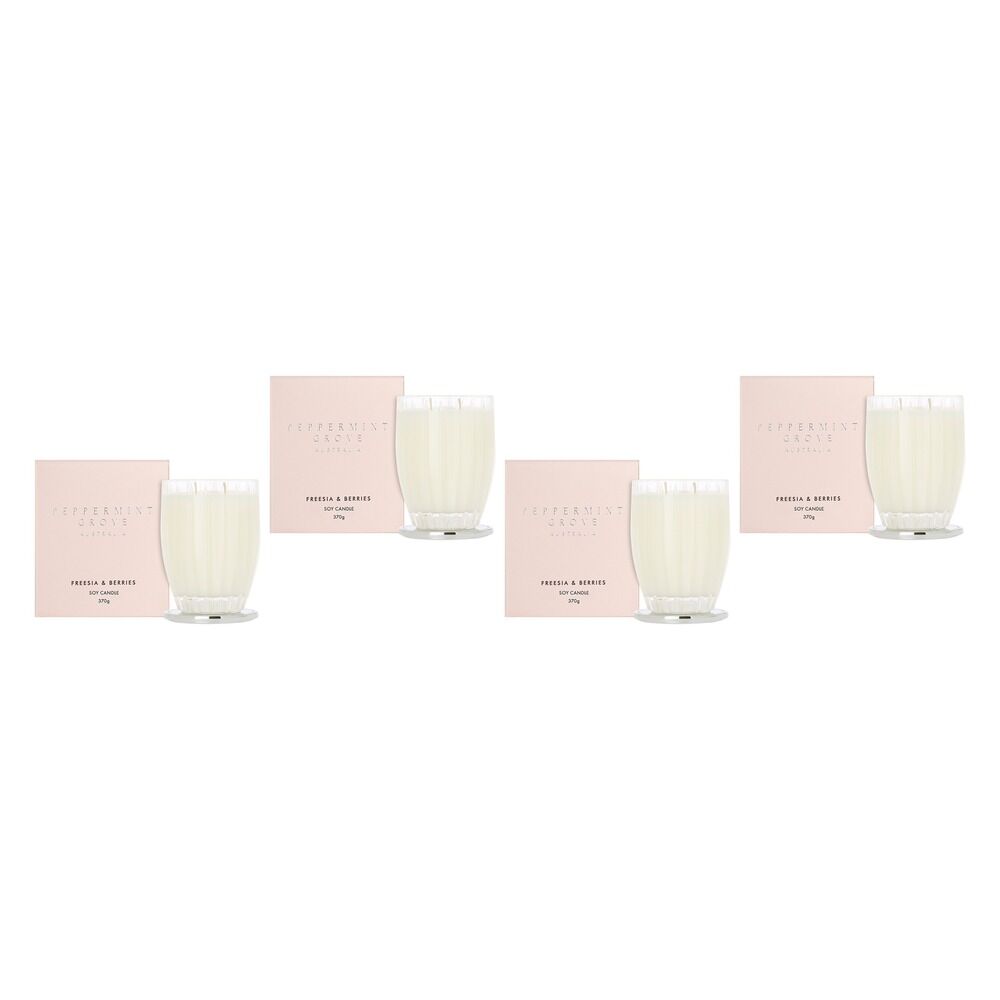 Peppermint Grove Freesia & Berries Scented Soy Candle 370g Pack of 4
