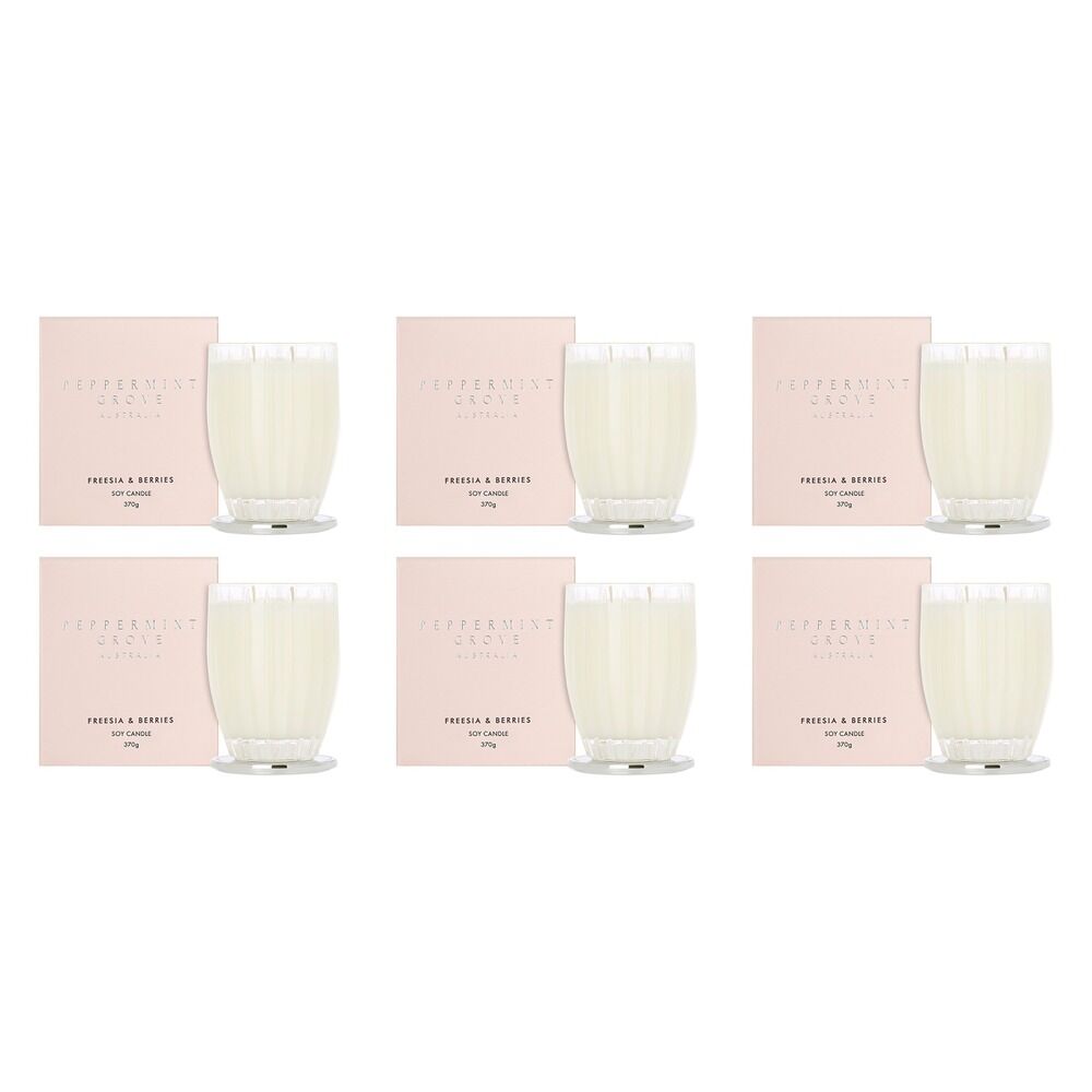 Peppermint Grove Freesia & Berries Scented Soy Candle 370g Pack of 6