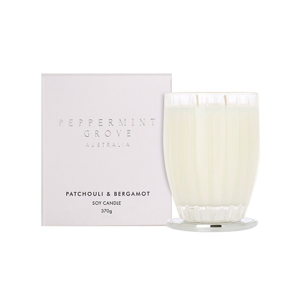 Peppermint Grove Patchouli & Bergamot Scented Soy Candle 370g