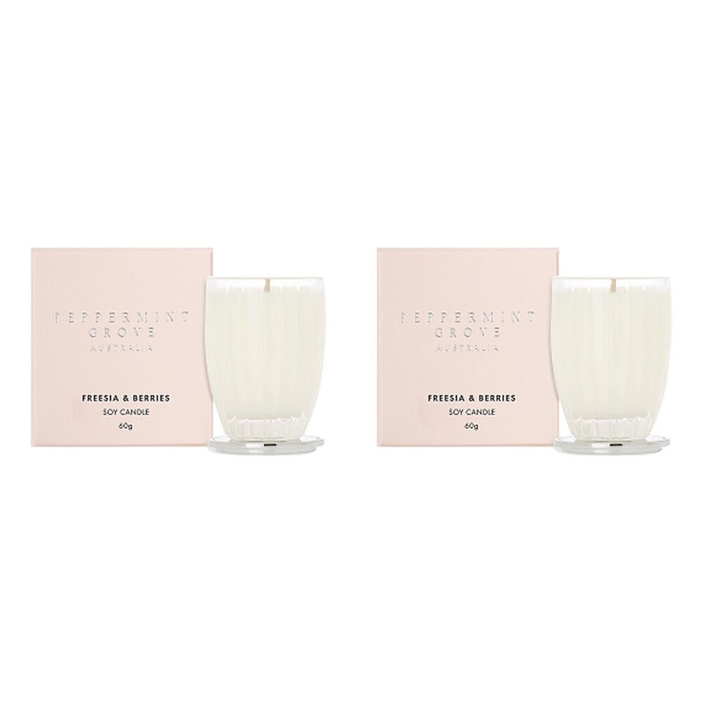Peppermint Grove Freesia & Berries Scented Soy Candle 60g Pack of 2