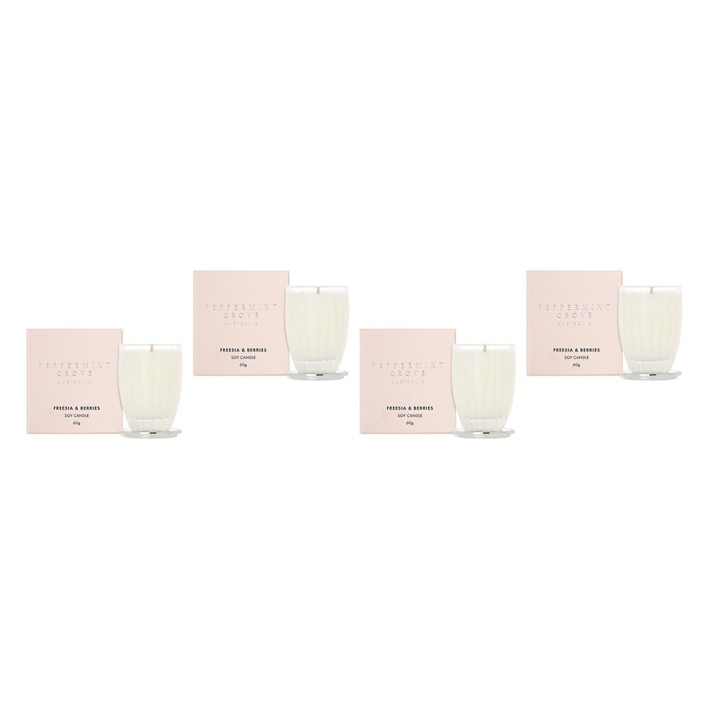 Peppermint Grove Freesia & Berries Scented Soy Candle 60g Pack of 4